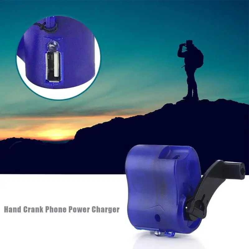 Ручной аварийный Зарядное устройство USB рукоятка ручная Динамо машина для