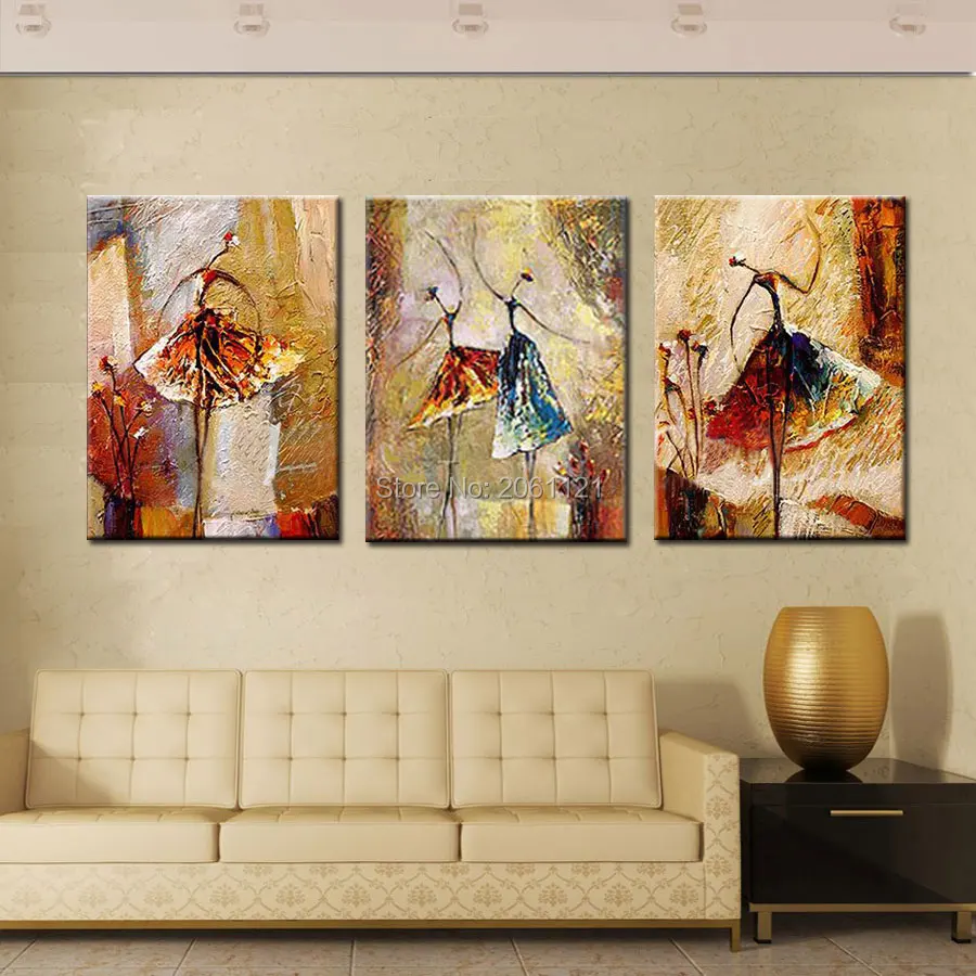 Ручная роспись современный abstarct картина маслом балетный танцор девушки холст