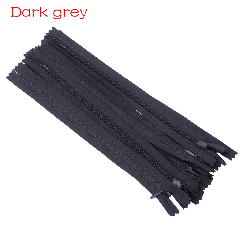 dark gray 10 шт./лот Высокое качество 20 см длина красочные нейлоновые молния портной одежды швейные изделия ручной работы DIY аксессуары 23 Цвета - Цвет: dark gray