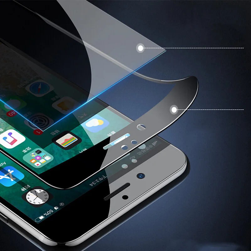 OriWood для iPhone7 анти-шпионское закаленное стекло, защита экрана, углеродное 3D полное покрытие, мягкая волоконная пленка для iPhone 7 Plus