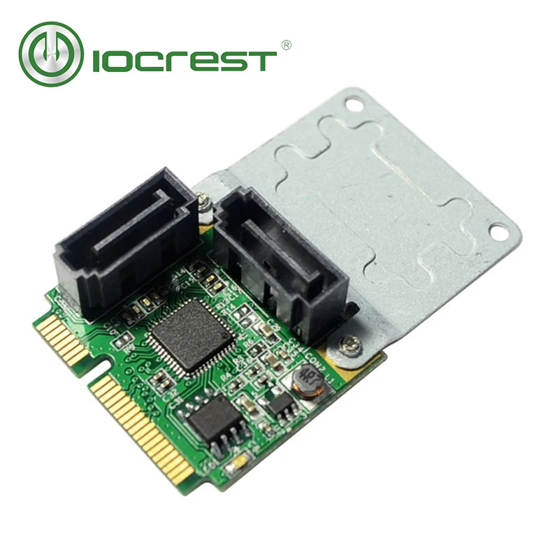 IOCREST Mini PCI Express 2 внутренняя SATA III ( 6 ГБ/сек.) RAID ASM1061R карта контроллера 3 0 Гбит/с порты