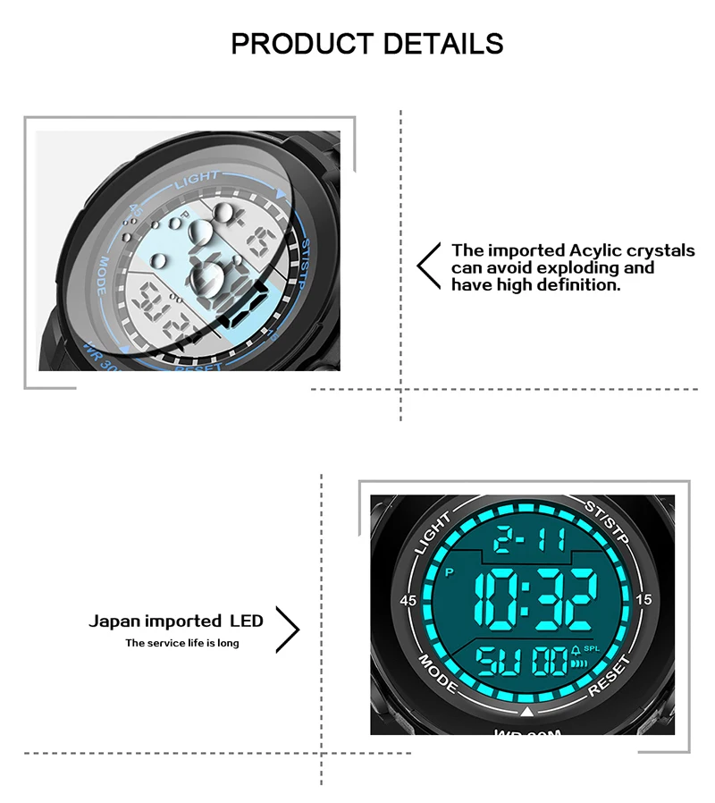 Xfcs 2017 водонепроницаемые наручные электронные автоматические часы для мужчин