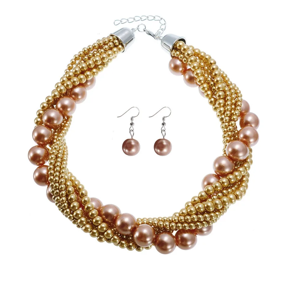 Ожерелье чокер с жемчужными бусинами из смолы 10 цветов|jewelry beaded necklaces|pearl pearlsjewelry
