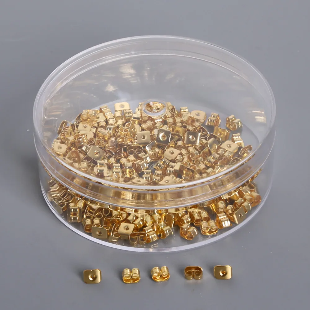 

Металлические заглушки для сережек, 4x5 мм, 200 шт./кор., железные Заглушки для сережек-бабочек, сделай сам, золото/родий, фурнитура ювелирные ак...