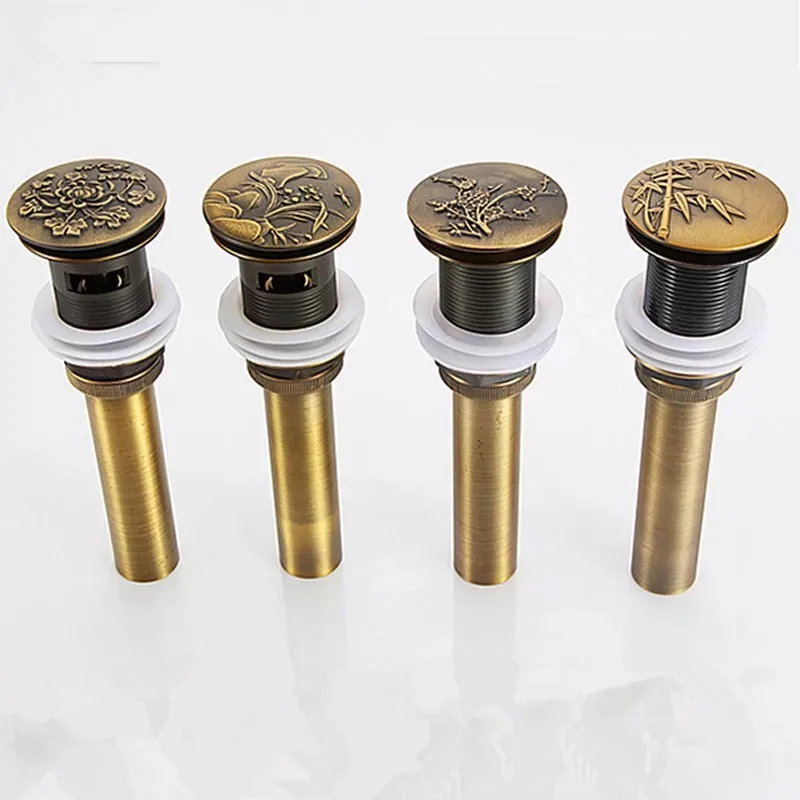 Старинная латунная коричневая раковина для ванной комнаты всплывающее