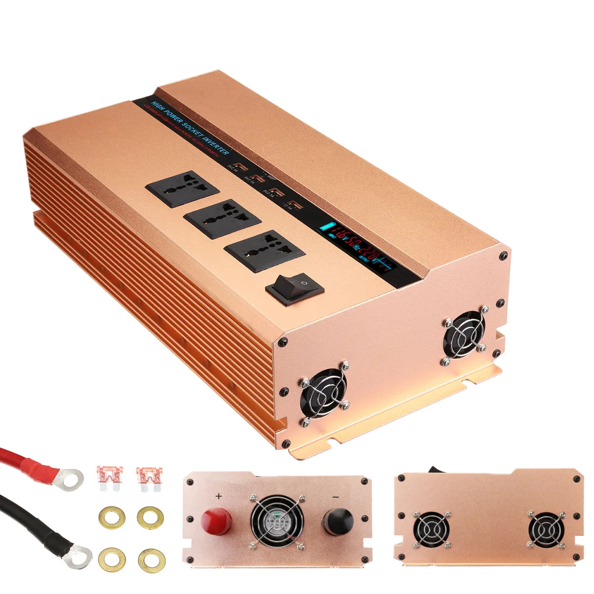 Солнечный инвертор 12V 220V 6000W Pe ak трансформатор преобразователя Напряжения DC 12 V/24 V к AC 220V модифицированный синусоидальный инвертор