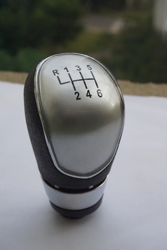 Черный и серебристый 6 скоростей Рычаг переключения передач Ручка Подходит для