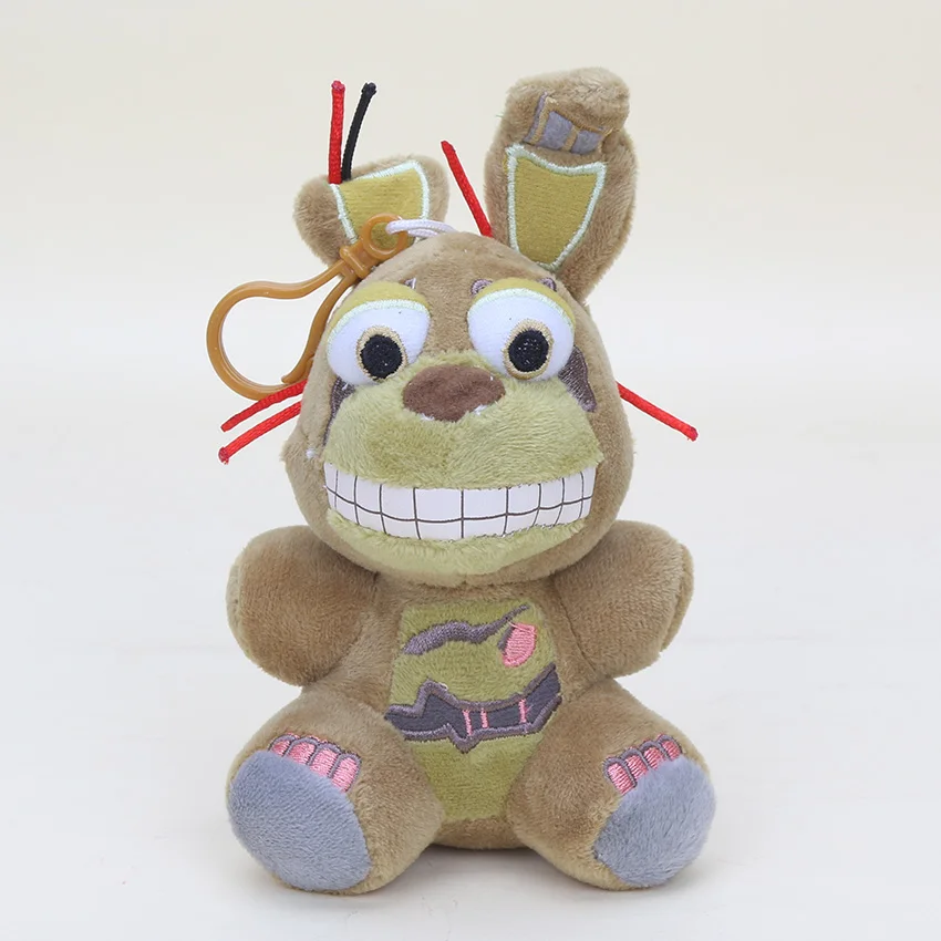 Springtrap 14cm 14 см Five Nights at Freddy FNAF кошмар Фредди фазмедведь лиса медведь Бонни Mangle Chica игрушки плюшевые подвески, брелоки куклы - Цвет: Springtrap 14cm