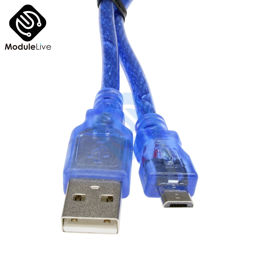 30 см USB 2,0 A папа к Micro USB 5 pin Мужской кабель для зарядки данных шнур