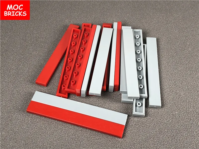 10 шт./лот MOC кирпичи красная плитка 1x8 подходит для 4162 DIY экшн фигурки развивающие