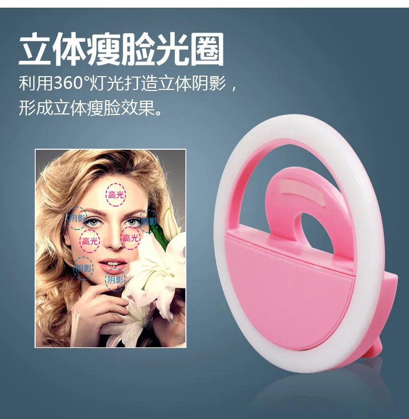 USB зарядка светодиодный Selfie кольцевой свет для iPhone дополнительная подсветка Ночная тьма селфи улучшение для телефона заполняющий свет