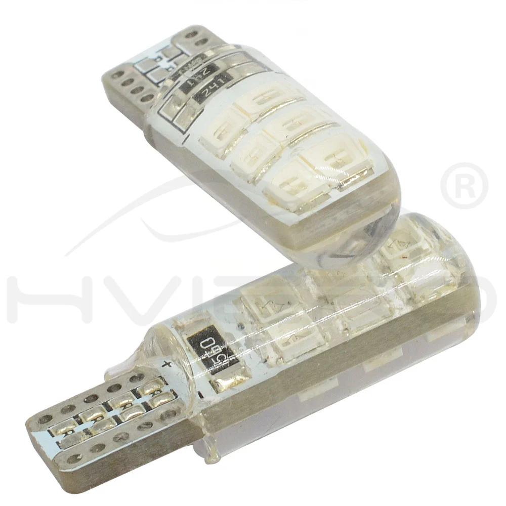2х Белый Автомобильный светодиодный светильник T10 W5W DC 12V Canbus Free 12SMD силиконовый IP65 Водонепроницаемый 194 светодиодный светильник на танкетке без ошибок парковочный противотуманный светильник