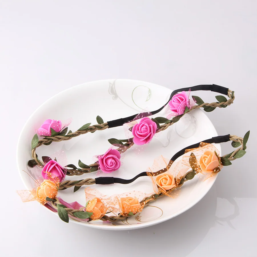 Женская головная повязка с розами в бохемском стиле на резинке с лентой для вечеринок и свадебных мероприятий 2020 Новинка.