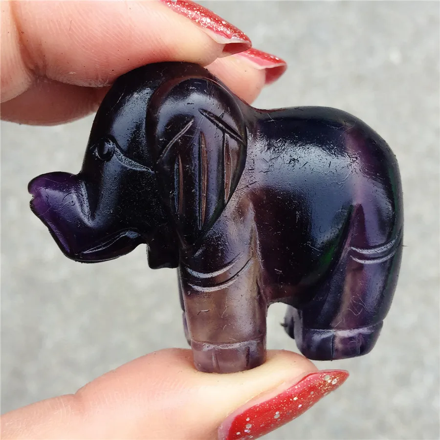 1 шт. декоративная статуя слона из флюорита|Камни| |