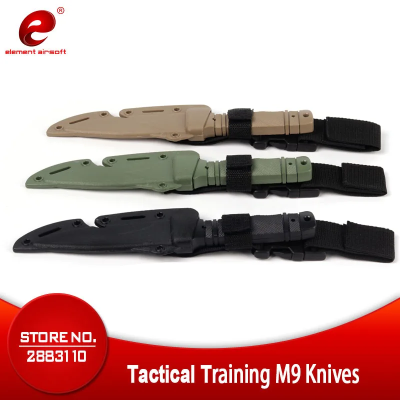 Element Airsoft армейский M9 Тактический тренировочный нож CS Косплей пластмассовый нож Военный реквизит подарок на Хэллоуин украшение резиновый штык