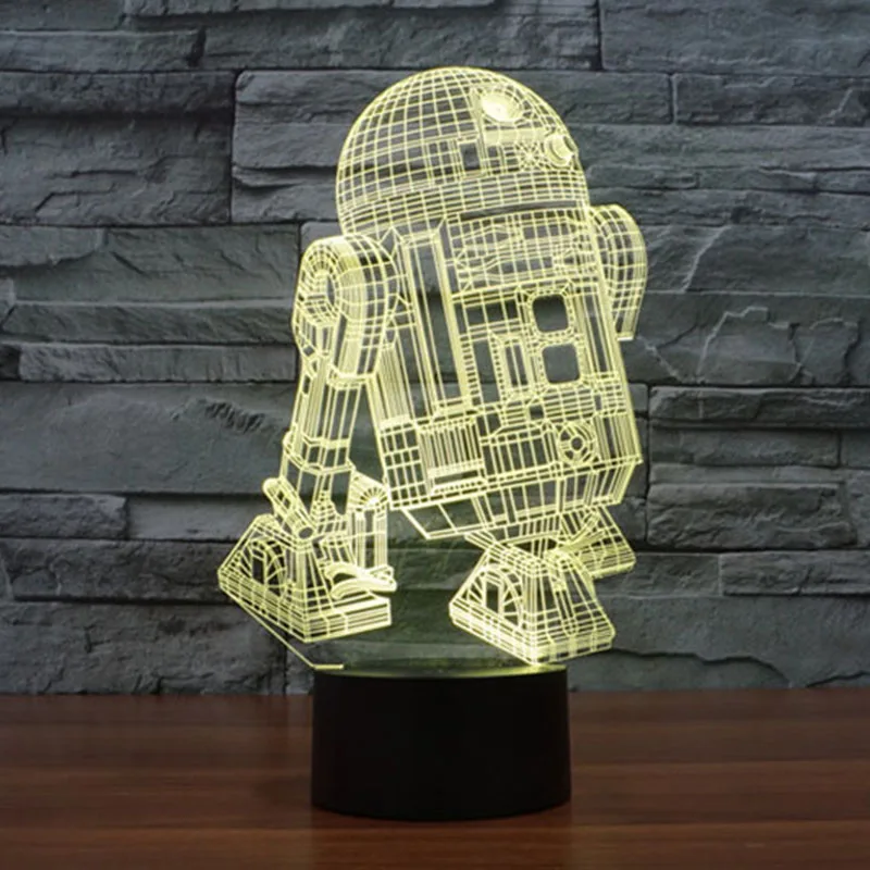 Домашний Декоративный 3d светильник taproad R2D2 7 цветов для праздников звездных войн