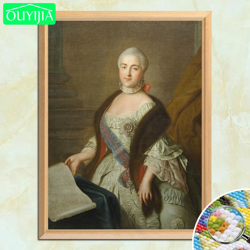 Изящная благородная 5D алмазная картина Tsarina Mary II полноразмерная Алмазная вышивка