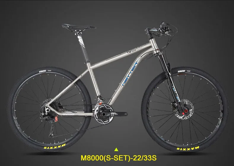 TWITTER WERNER Titanium Bicycle Mountain Bike 22s 33s MTB Titanium Frame XT M8000 sets XC DT Fork X1900spline Wheels - Цвет: 27.5XTM8000S-SET 33S