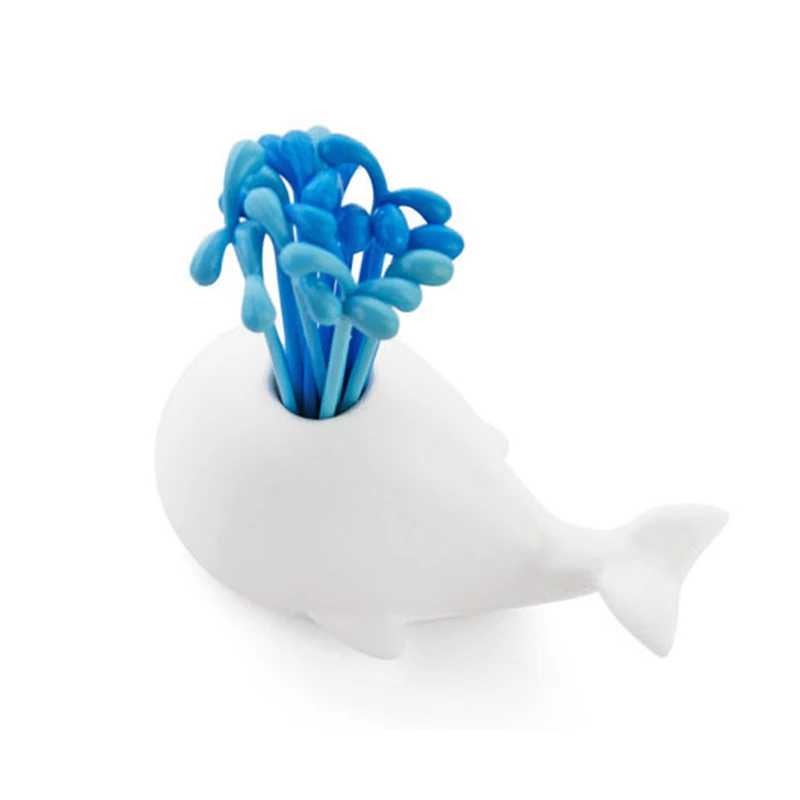 16 шт./лот креативные фруктовые вилки с милым Китом пищевые палочки столовая