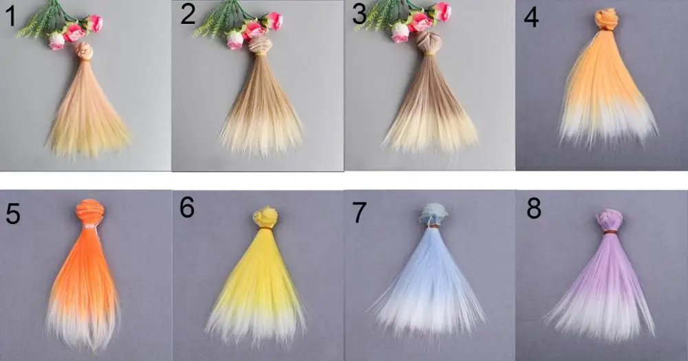 Мода 15*100 см DIY мини-парик для куклы из высокотемпературного материала парик для BJD высокотемпературные аксессуары для куклы - Цвет: diy wig 15cm