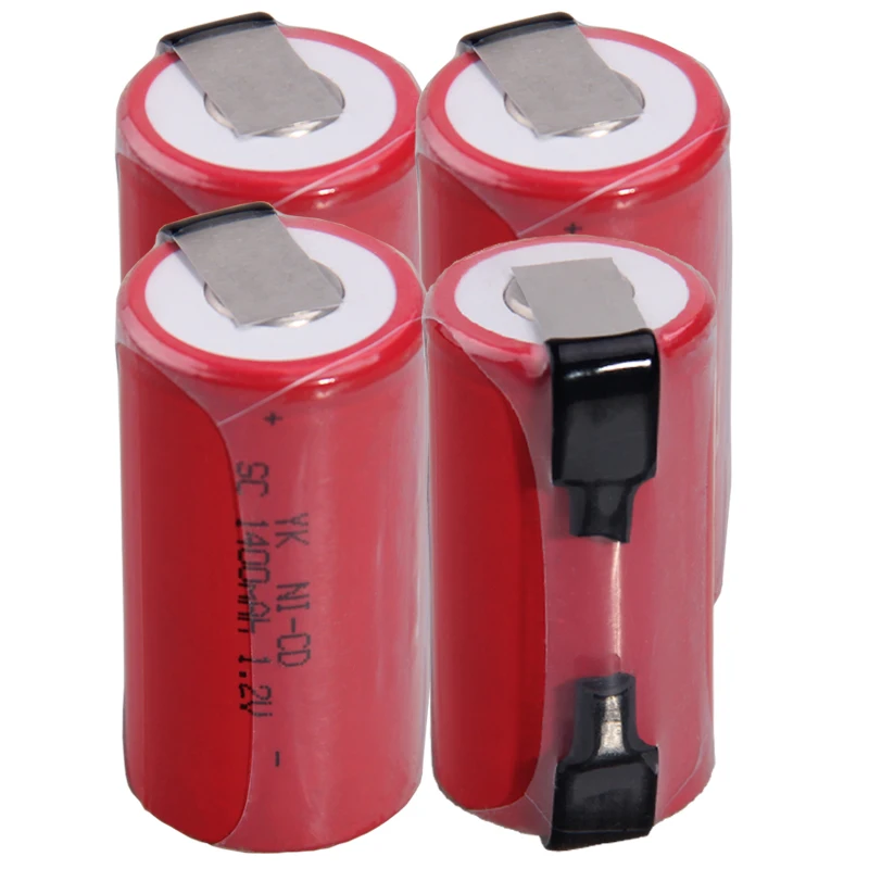Реальная емкость 4 шт аккумулятор SC 1 2 v батареи перезаряжаемые 1400 mAh nicd akkumulator для