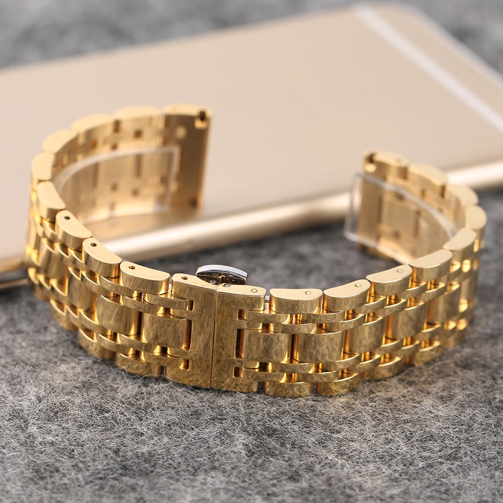 Ремешок на запястье из нержавеющей стали для мужчин и женщин сменный складной