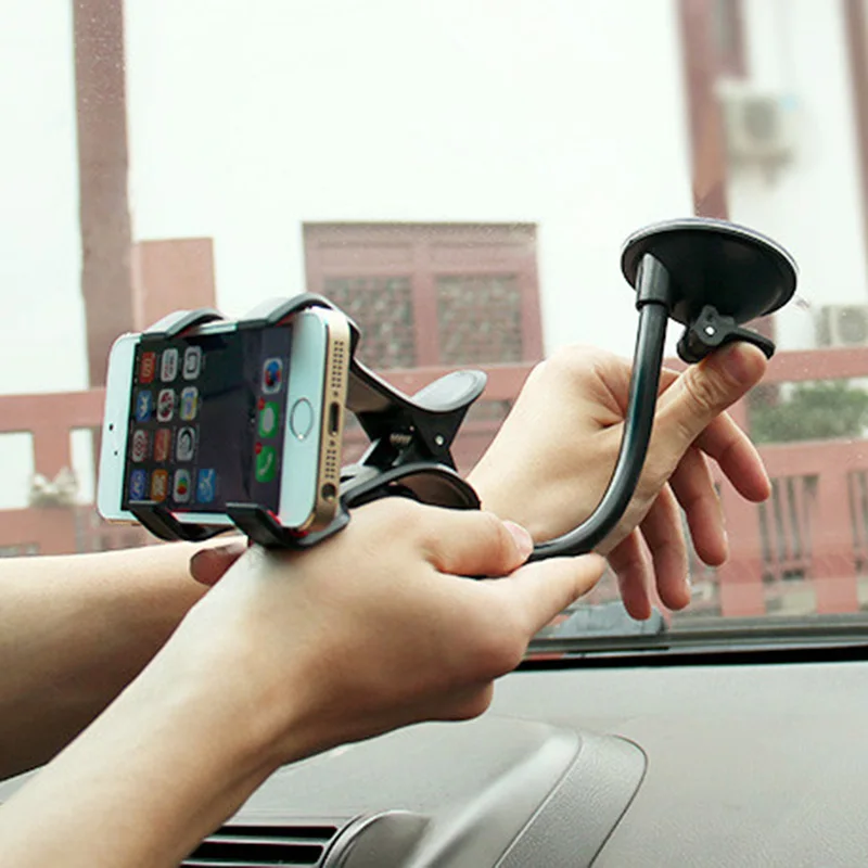 

Adjustable holding width from 0mm to 90mm 360 Degree for phone Car Holder Windshield Mount Bracket for Mobile Phone GPS Stands