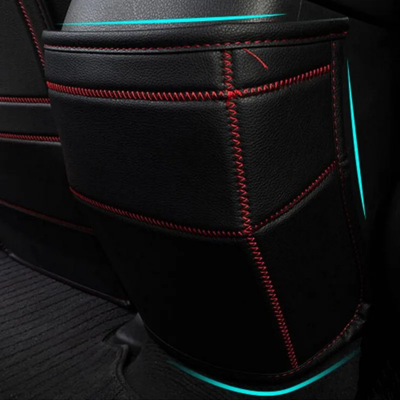 

Tonlinker 3 Pcs DIY Car Styling Leather The Rear Seat Kick Pad Cover Case stickers for hyundai santafe ix45 2016 Accessories