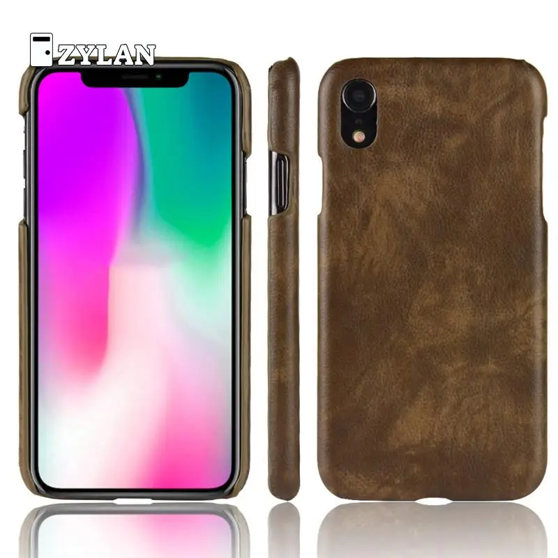 ZYLAN жесткий чехол из искусственной кожи для Apple iPhone XS Max XR черный коричневый и