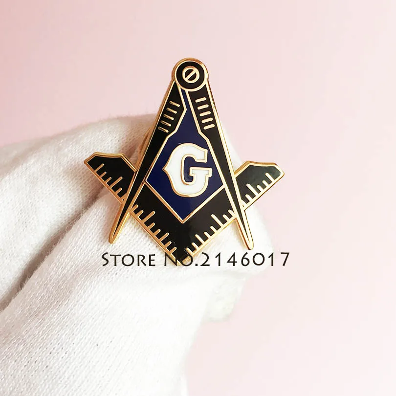 

Newly High Quality Masonic Hard Enamel Lapel Pin Free Masons Square and Compass Freemason Logo G Pins Brooch Metal Badge Gifts