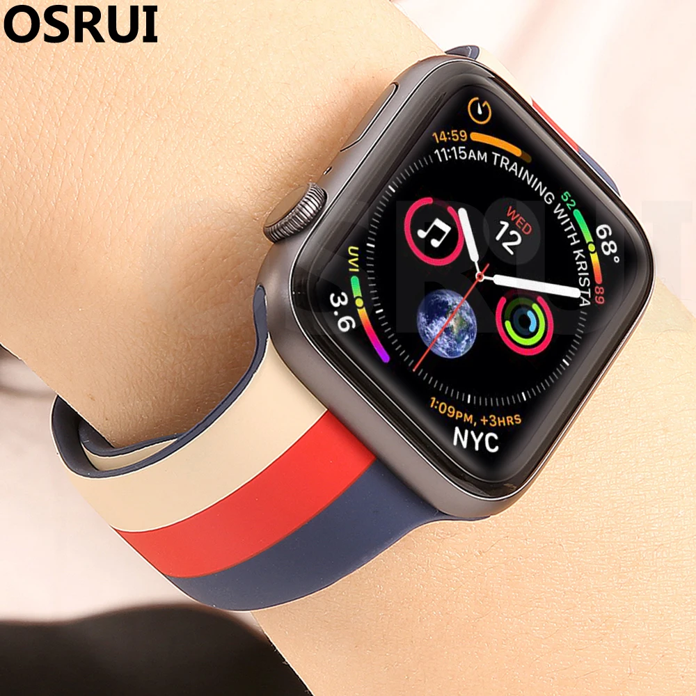 42 мм 38 мм ремешок для apple watch band correa 44 мм 40 мм спортивный силиконовый iwatch 4 3 2 браслет pulseira apple watch аксессуары