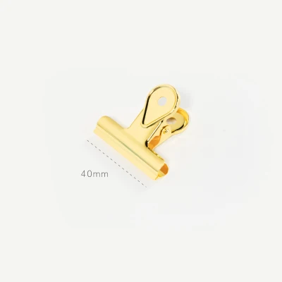 40mm gold Роскошные Металлические зажимы в виде ласточкиного хвоста цвета розового золота, Канцелярский бумажный органайзер для документов, скоросшиватель, школьные офисные аксессуары - Цвет: 40mm gold