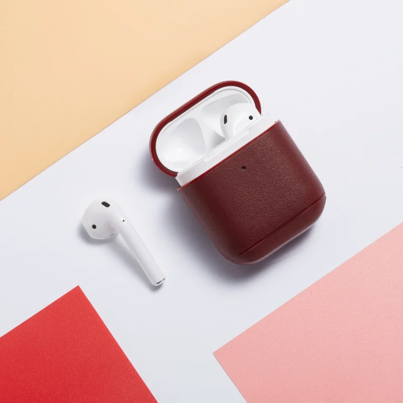 Роскошный бизнес чехол для наушников для Apple Airpods 2 ремешок из искусственной кожи Bluetooth наушники Air Pods чехол AirPod аксессуары