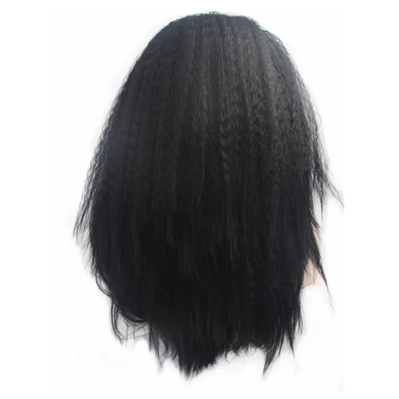 Pervado волосы афро кудрявые прямые черные цвета синтетические кружевные передние