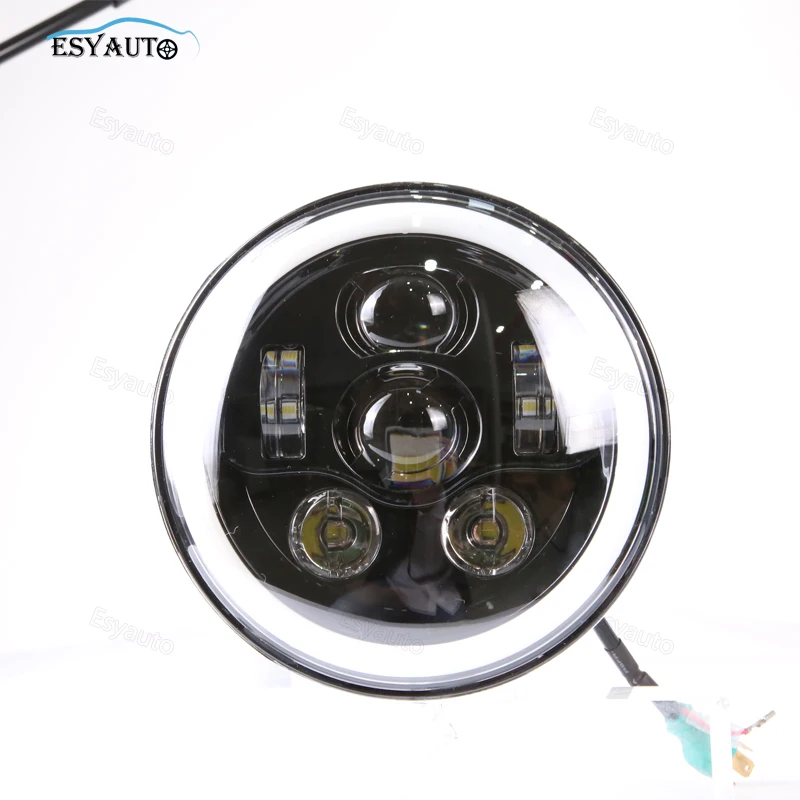 7 Дюймов Светодиодная Фара с RGB Многоцветными Ангельскими Глазками Daymaker Проектор