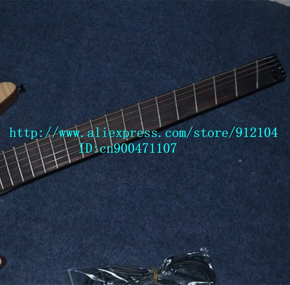 Новая fanned fret электрогитара без головки грифа в натуральном корпусе из красного