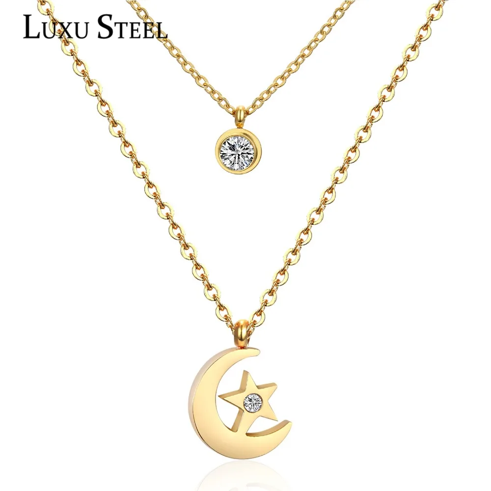 Модное женское ожерелье LUXUSTEEL с подвеской в виде Луны/музыкальной