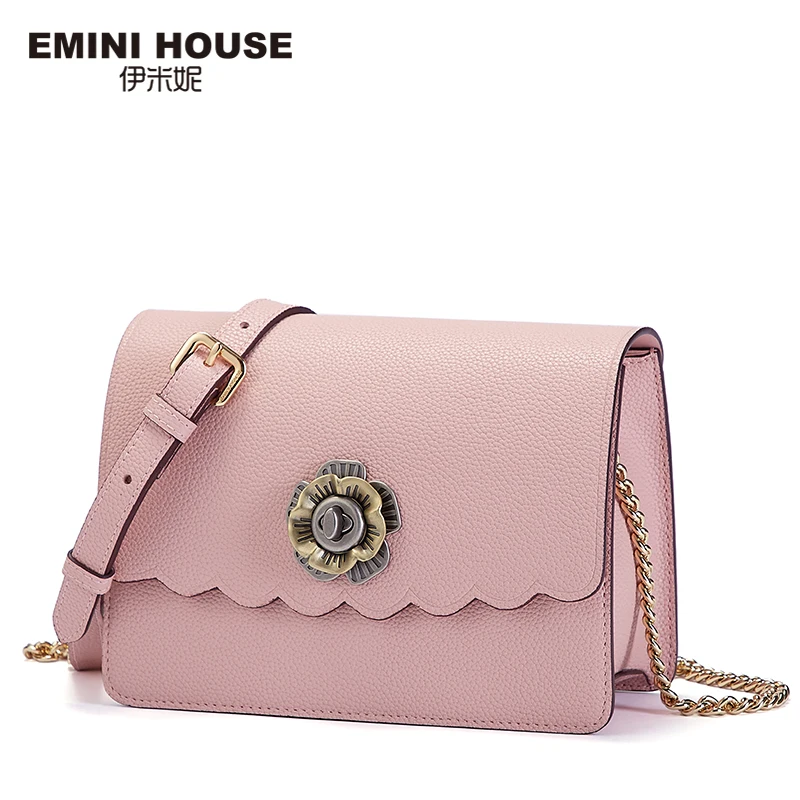 Сумка мессенджер EMINI HOUSE Camellia из спилка для женщин|Сумки с ручками| |