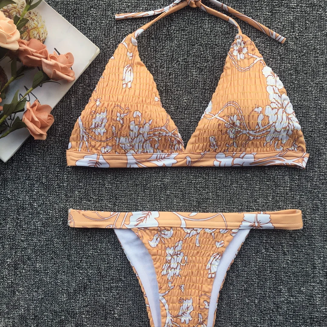 Сексуальный цветочный принт женский бюстгальтер Короткие комплекты кружевное