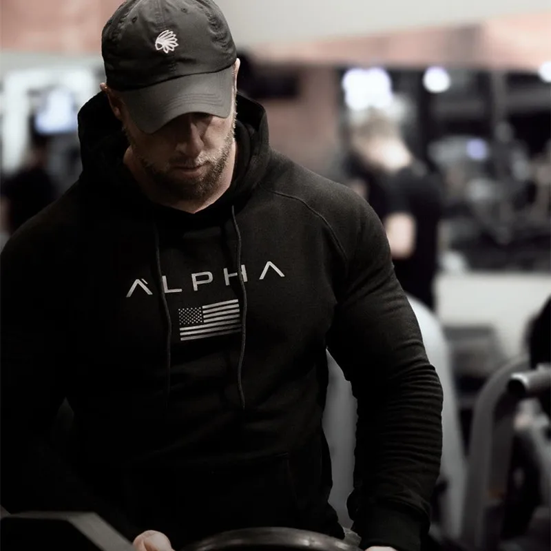 pullover black BIAOLUN ALPHA Flag Sweartshirt, Брендовые мужские толстовки с капюшоном, одноцветная Толстовка в стиле хип-хоп, уличная одежда, пуловер, мужской повседневный спортивный костюм, Masculino - Цвет: pullover black