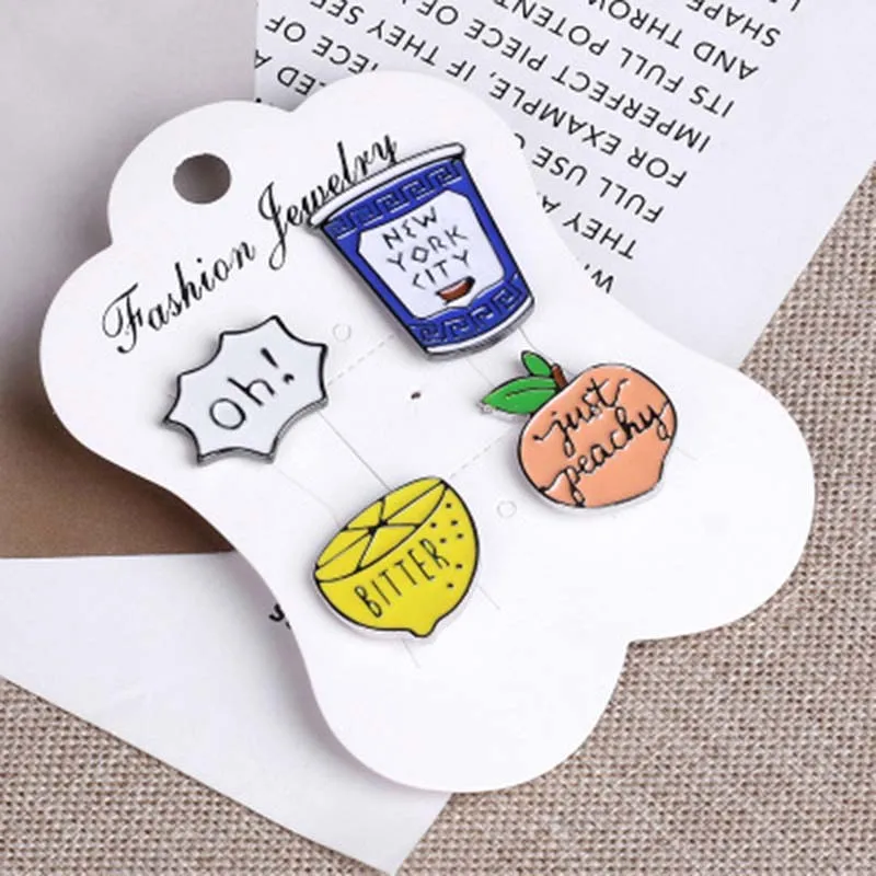 

DoreenBeads Enamel Pins Brooches Plants Cactus Watermelon Rainbow Cartoon Metal Badges Clothes Accessories Jewelry Gift 1Set