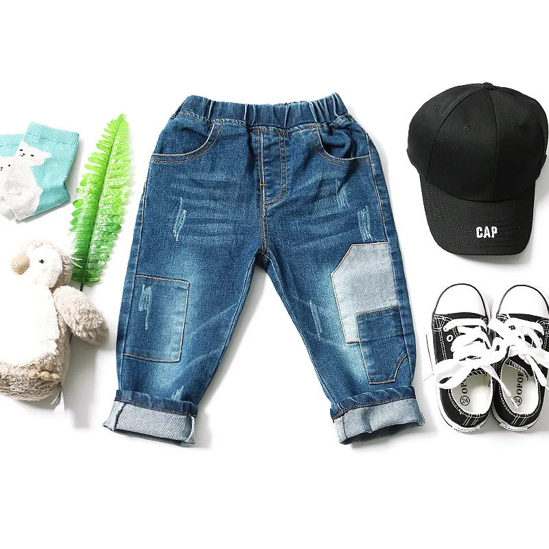 

Baby Boy Jeans Fashion Cowboy Kids Boys Girls Patch Jeans 1-6 Years Toddler Denim Pants Jeans Children Spring Trousers