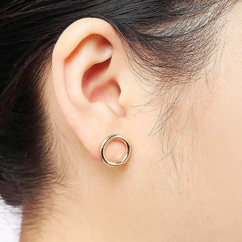 Новые минималистские круглые серьги-гвоздики Модные простые серьги из нержавеющей стали для женщин ювелирные изделия бижутерия brinco boucle d'oreille