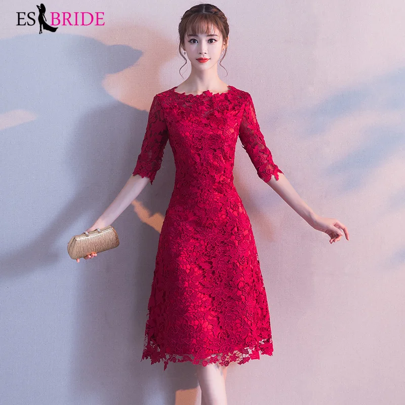 Red Casual Evening Dresses Long 2019 Fashion Elegant Gown Robe De Soiree Lace Special Occasion ES1791 | Свадьбы и торжества