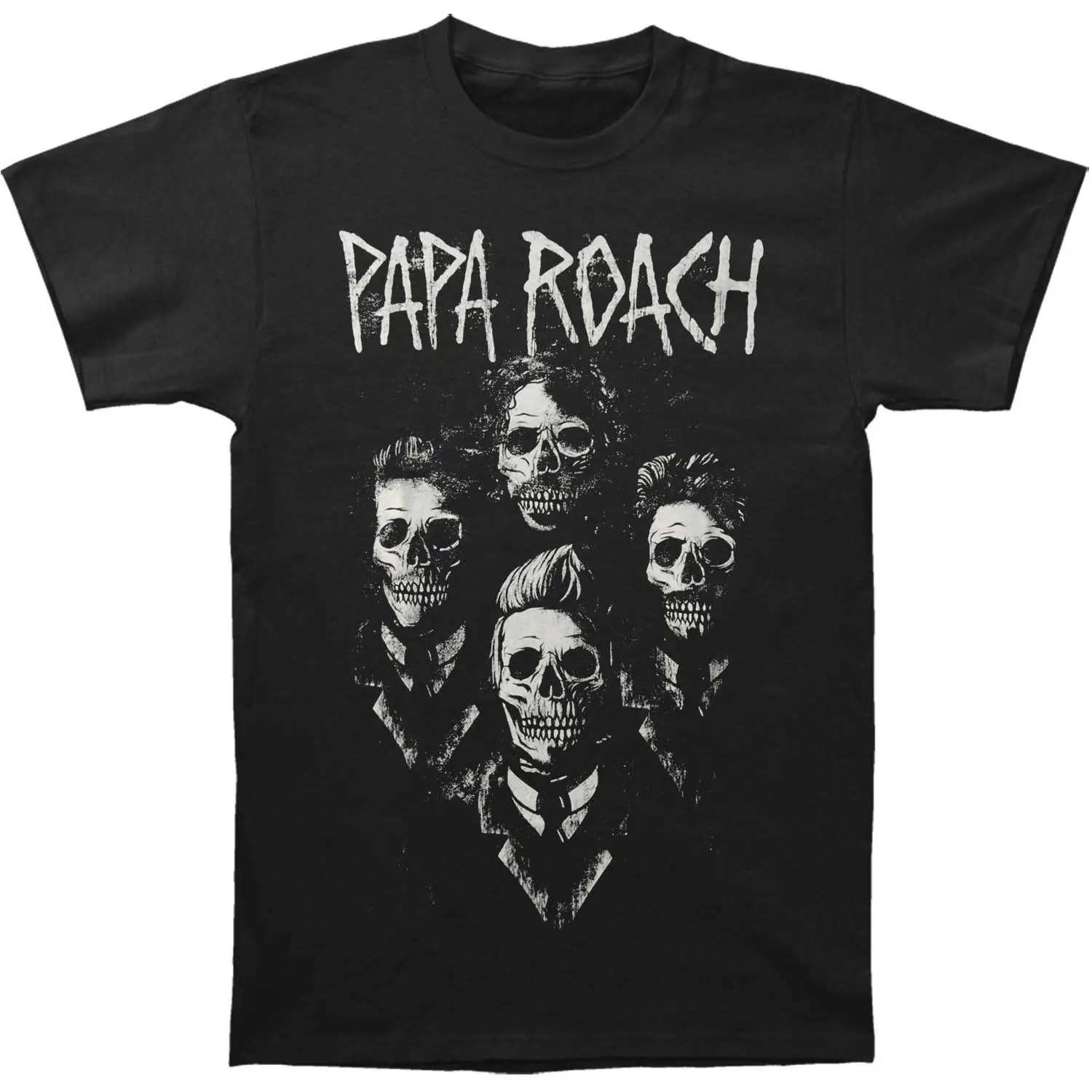 Мужская портретная футболка Papa Roach Черная с коротким рукавом | одежда
