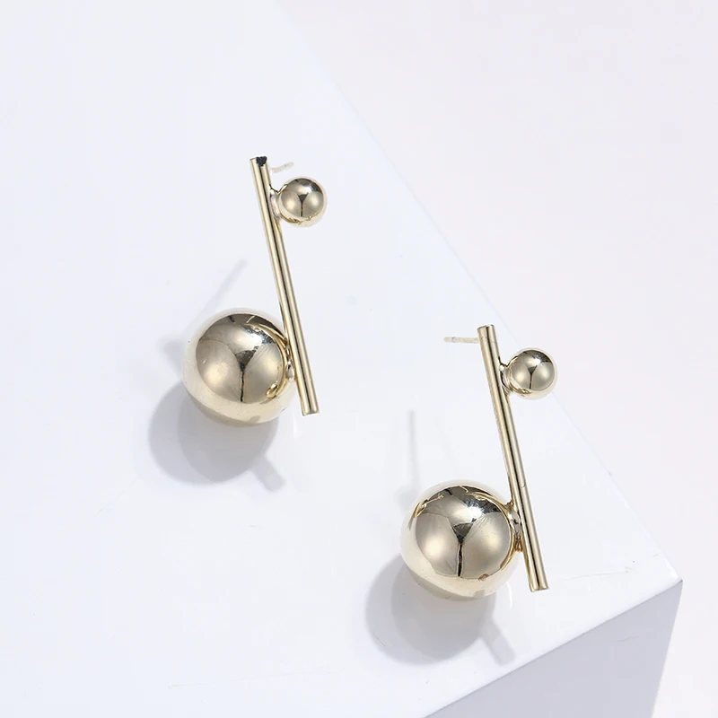 Изысканные уникальные дизайн импортированные серьги-гвоздики из латуни с покрытием золотом 14 карат для женщин Бижутерия из серебра 925.