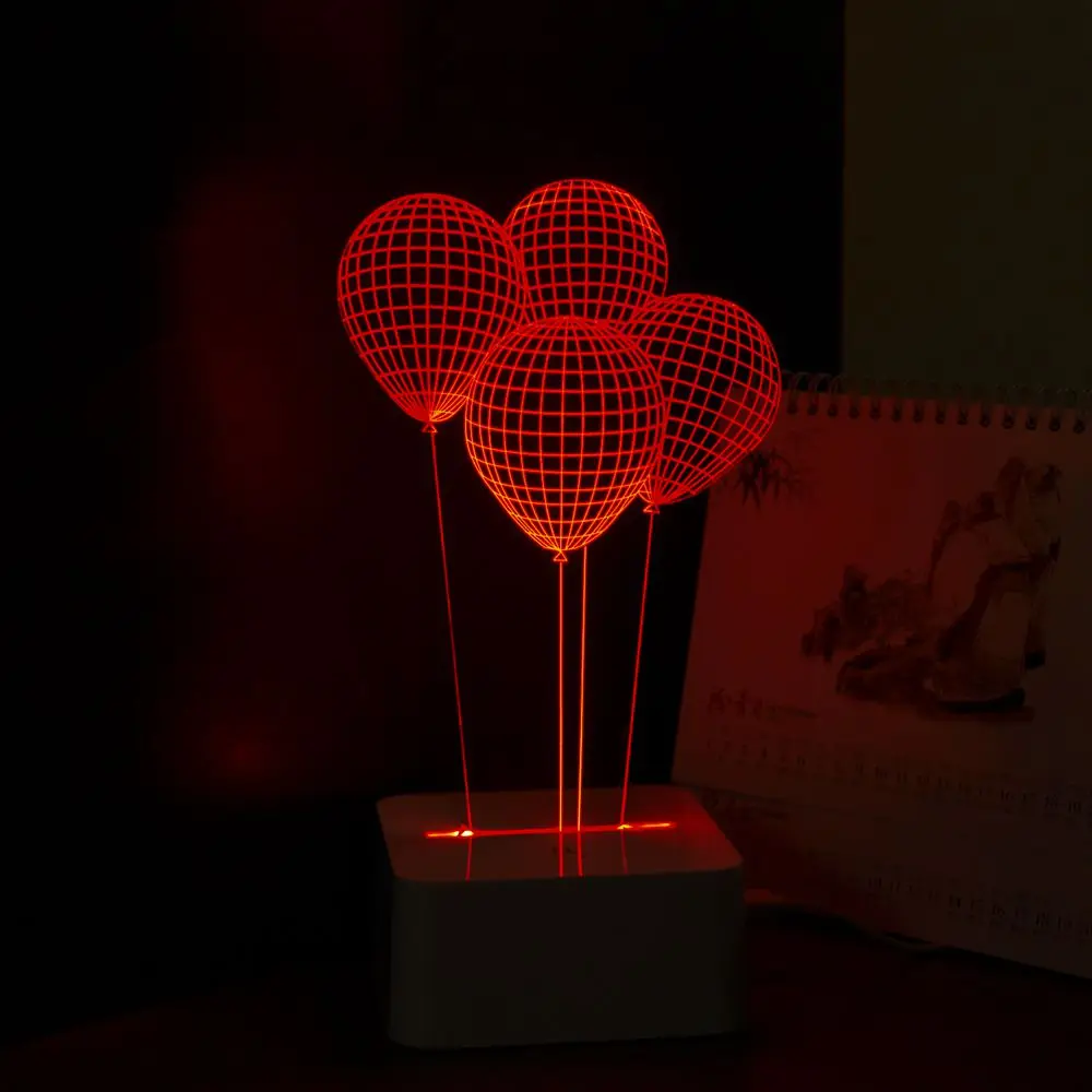 Воздушный шар Новинка USB Touch 3d ночник трехмерная светодио дный Dimmable настольная
