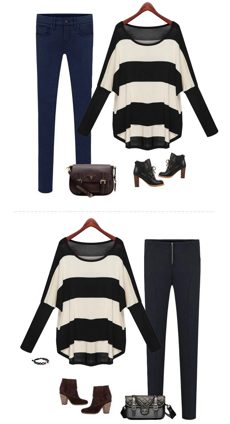 Осенний новый свитер свободного покроя для женщин рукав летучая мышь модный с