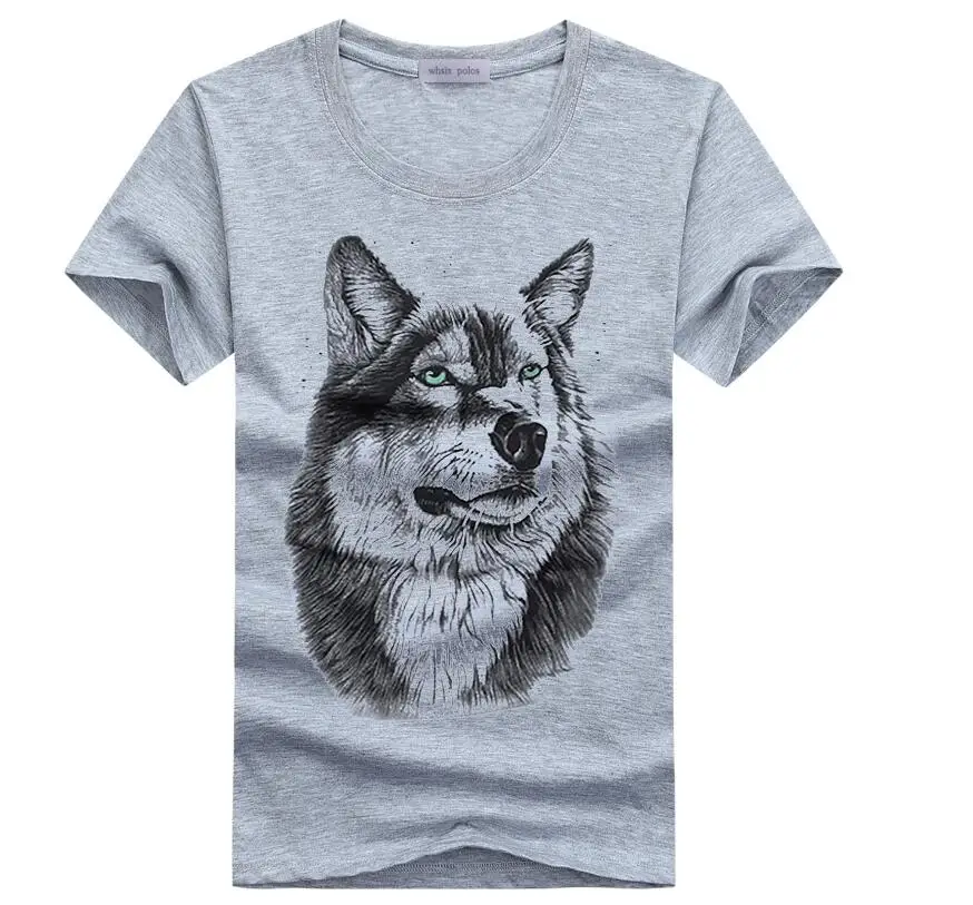 Футболка мужская летняя с принтом собаки/Совы/волка/кота хипстерская рубашка