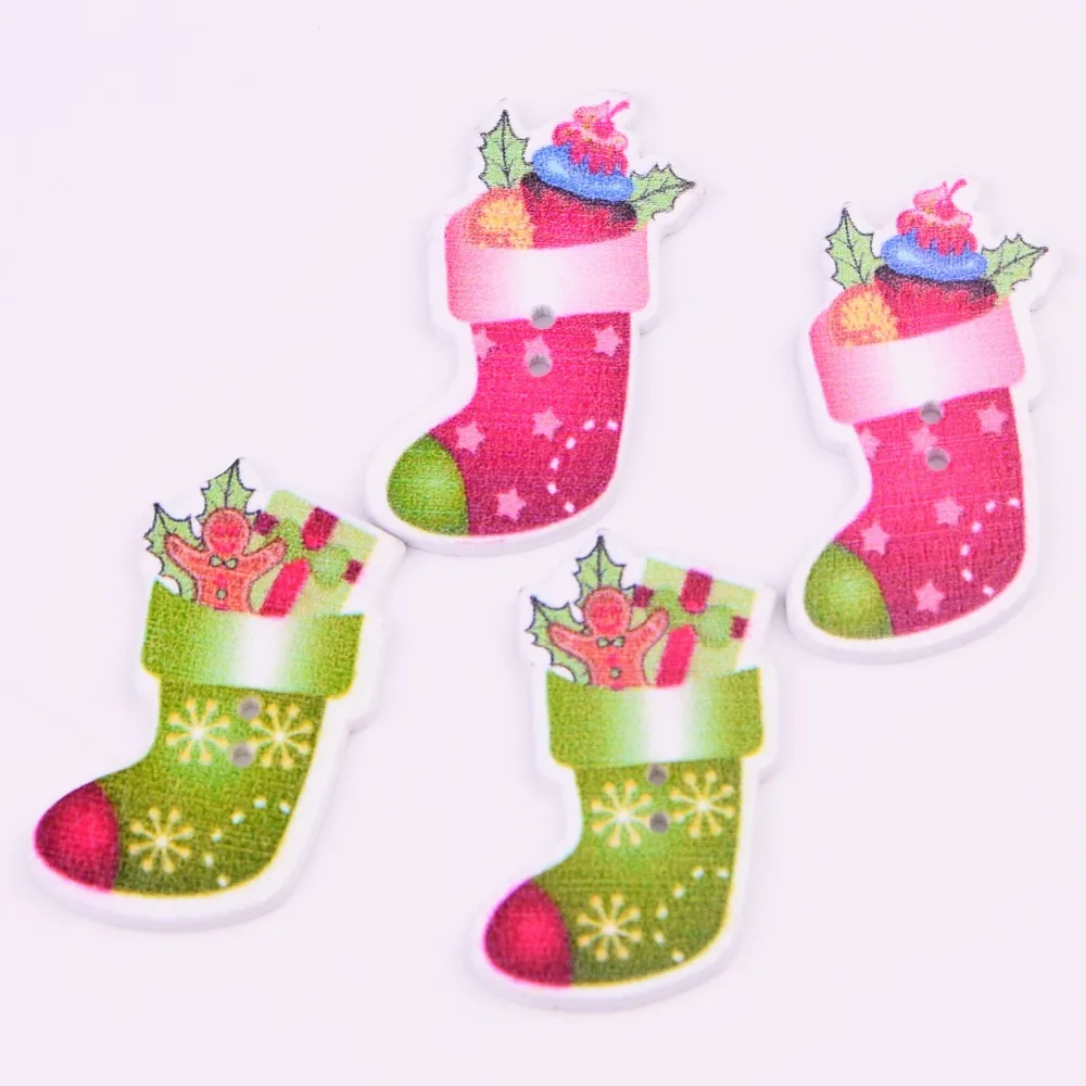 50 шт. белые дизайнерские рождественские чулки с 2 отверстиями 20*35 мм аксессуары